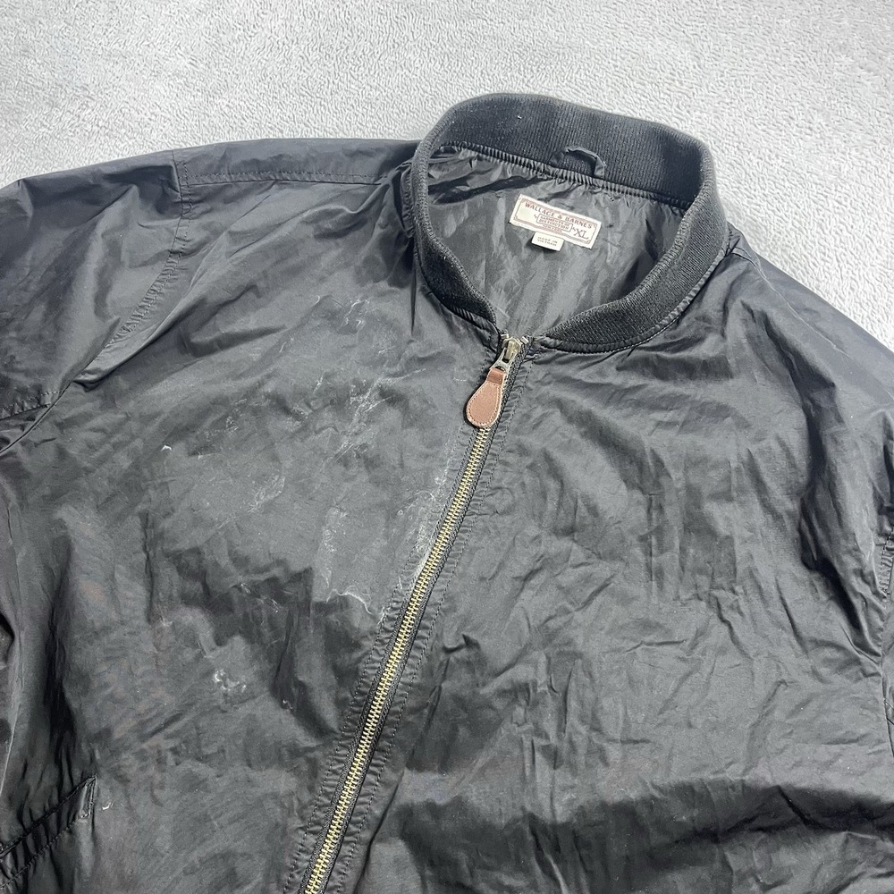 Wallace & Barnes MA-1 Bomber Jacket Zip Up C1174 Black Men's Size XL